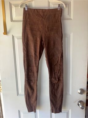 Frame Denim dark brown lamb leather pants size M